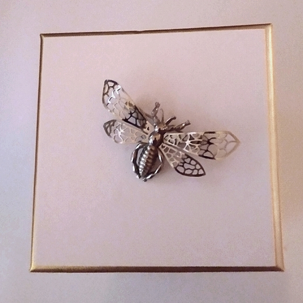 Silvertone brooch/pin